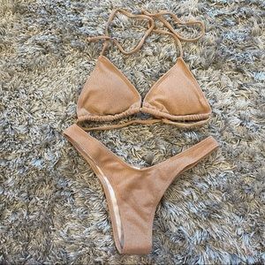 NEW Gold Glitter Bikini Set